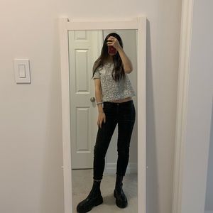 J. Crew Tshirt grey and white XS